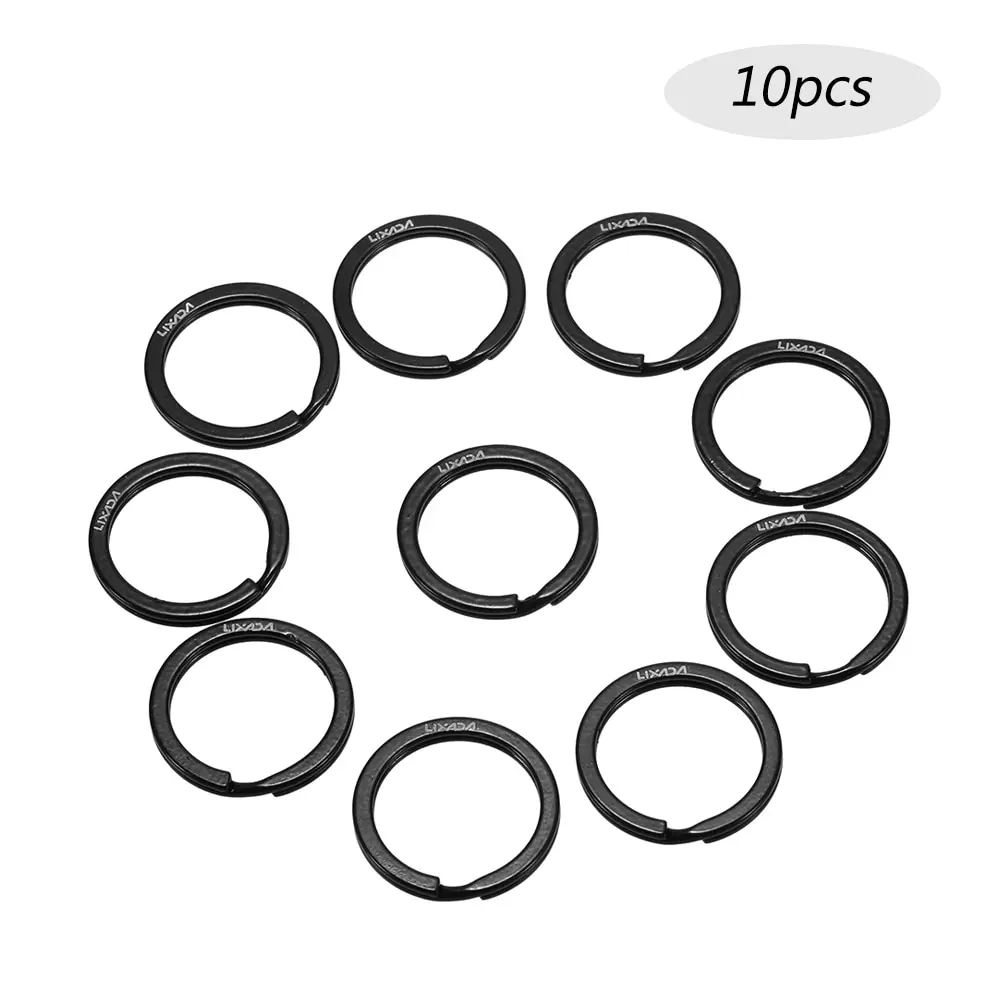 

Lixada 10PCS/Set Iron Key Rings 25mm Flat Split Key Chains Rings for Home Car Key Outdoor Camping Hiking Backpack Ring EDC Tool