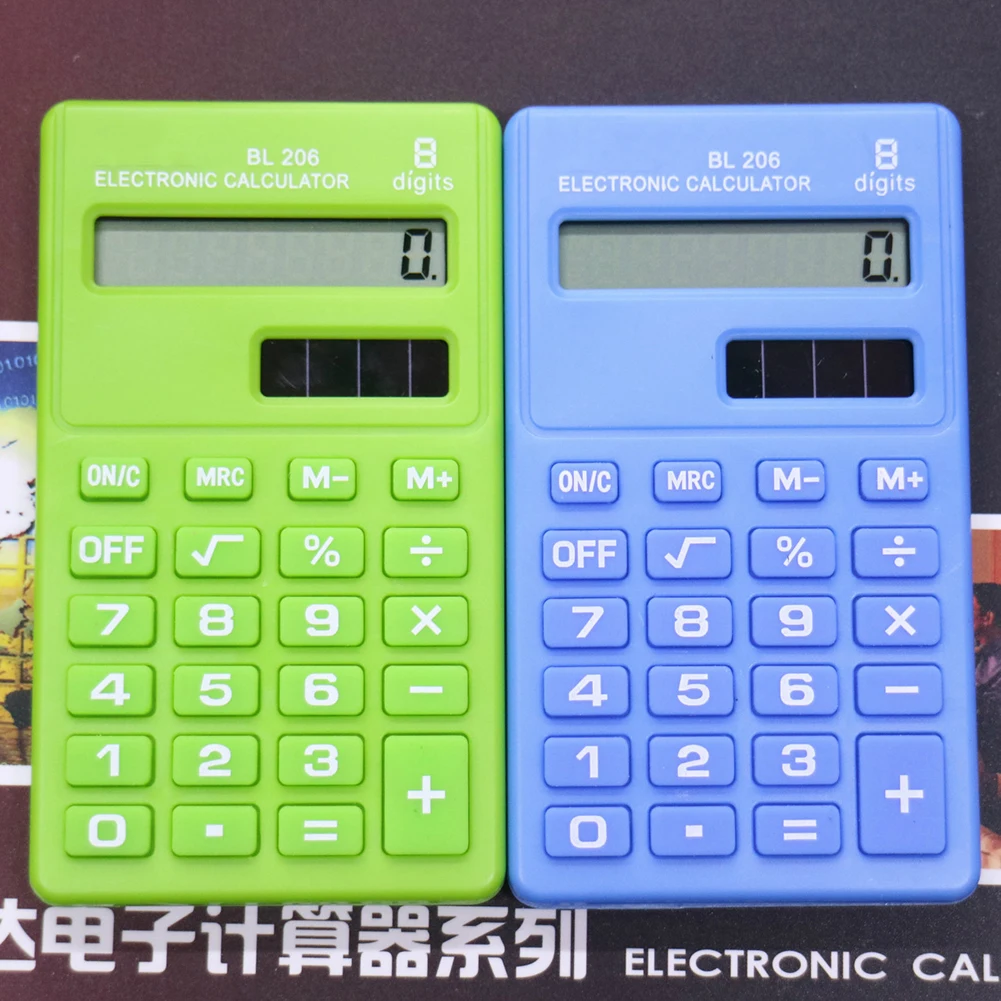 Карамельный цвет 8 цифр Ручной карманный мини электронный калькулятор студенческие офисные принадлежности Монетный калькулятор на батареях