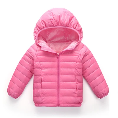 Ультра-светильник, пуховик для мальчиков и девочек, белый пуховик и пальто для девочек, 90% пуха, зимнее теплое Детское пальто Одежда для мальчиков и девочек - Цвет: pink