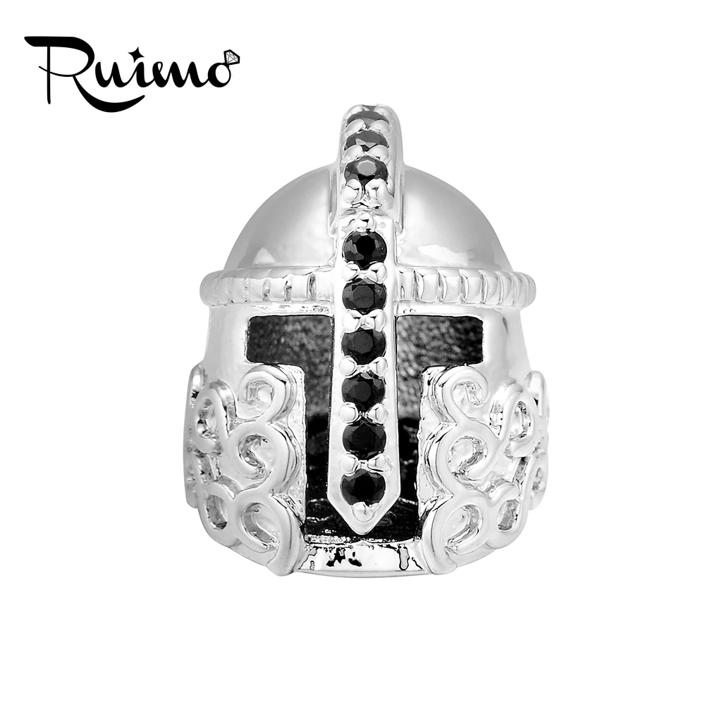Микробусины RUIMO из черного циркония с инкрустацией спартанские бусины для шлема