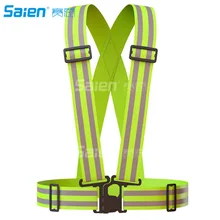 Светоотражающий жилет 2 шт., эластичный и регулируемый светоотражающий механизм для бега, ходьбы, бега, езды на велосипеде, мотоцикла(зеленый