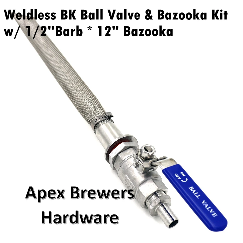 Сварочный шаровой клапан для чайника и Базука w/1'" Барб, 12" Базука, 2 шт SS316 шаровой клапан, оборудование для пивоварения