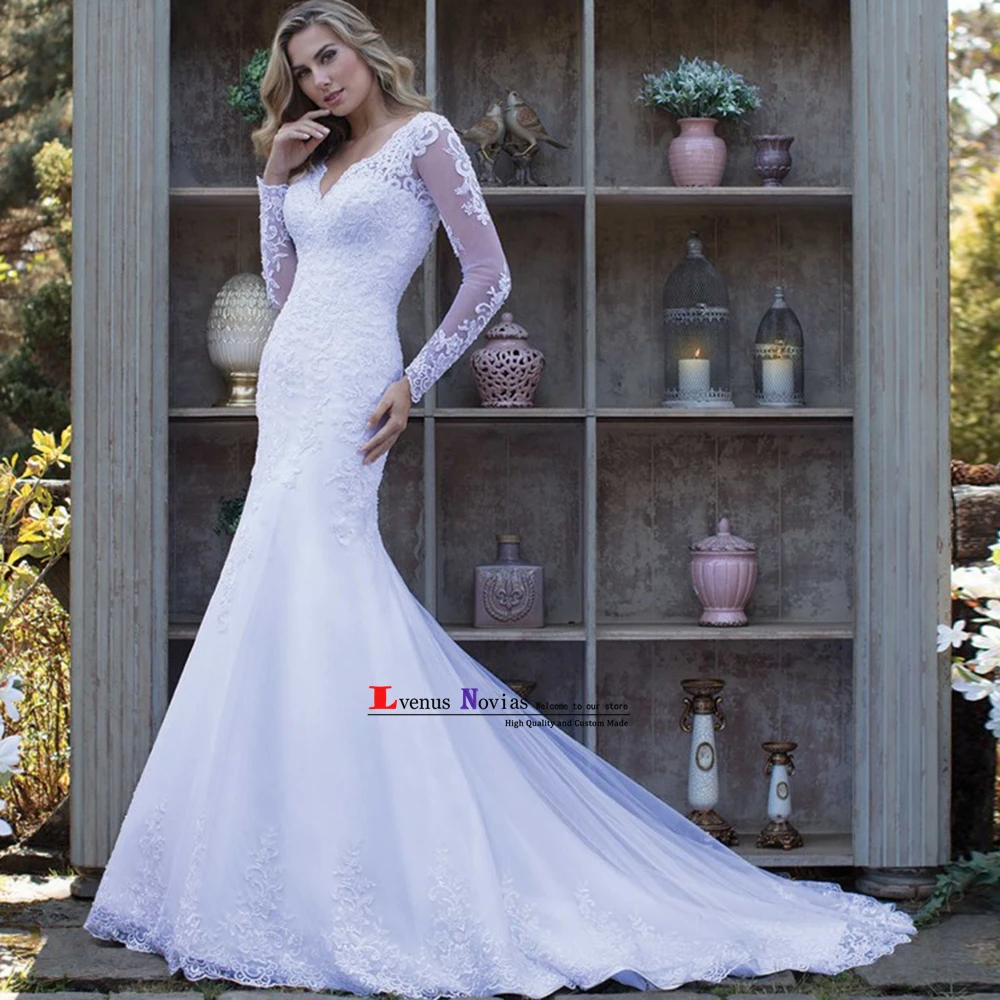 Vestido De Noiva Роскошные жемчужные кружевные свадебные платья Русалочки 2020 Robe de mariee