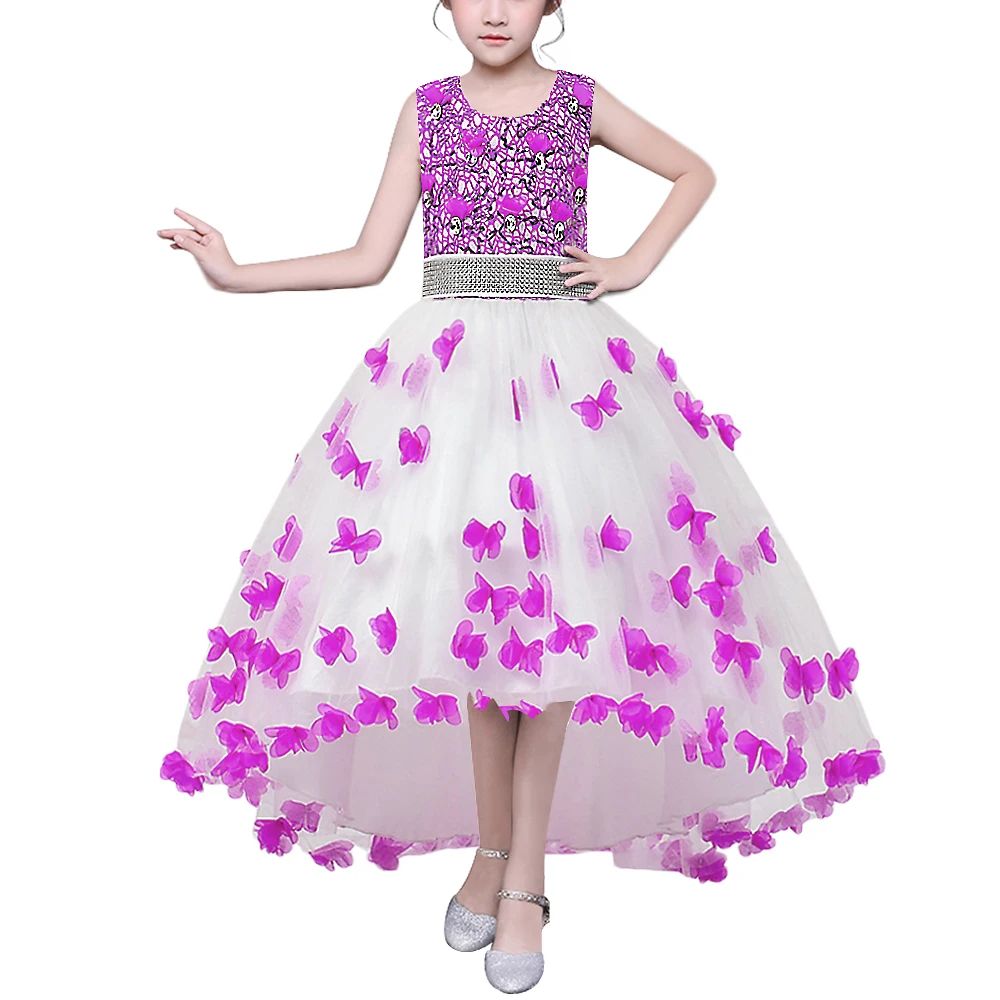 

BAOHULU 3-14Y Flower Sequined Girl Dress Wedding Party Girls Dresses with Rhinestone Sashes Children Clothes Birthday Clothing