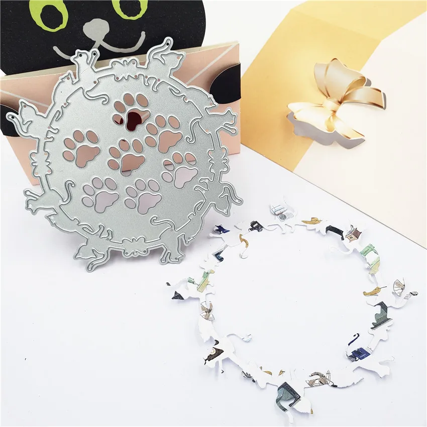 

Cat Paw Print Metal Die Cuts for DIY Scrapbooking Album Card Making Craft Dies Cut Embossing Art New Dies 2019 Metal Dies