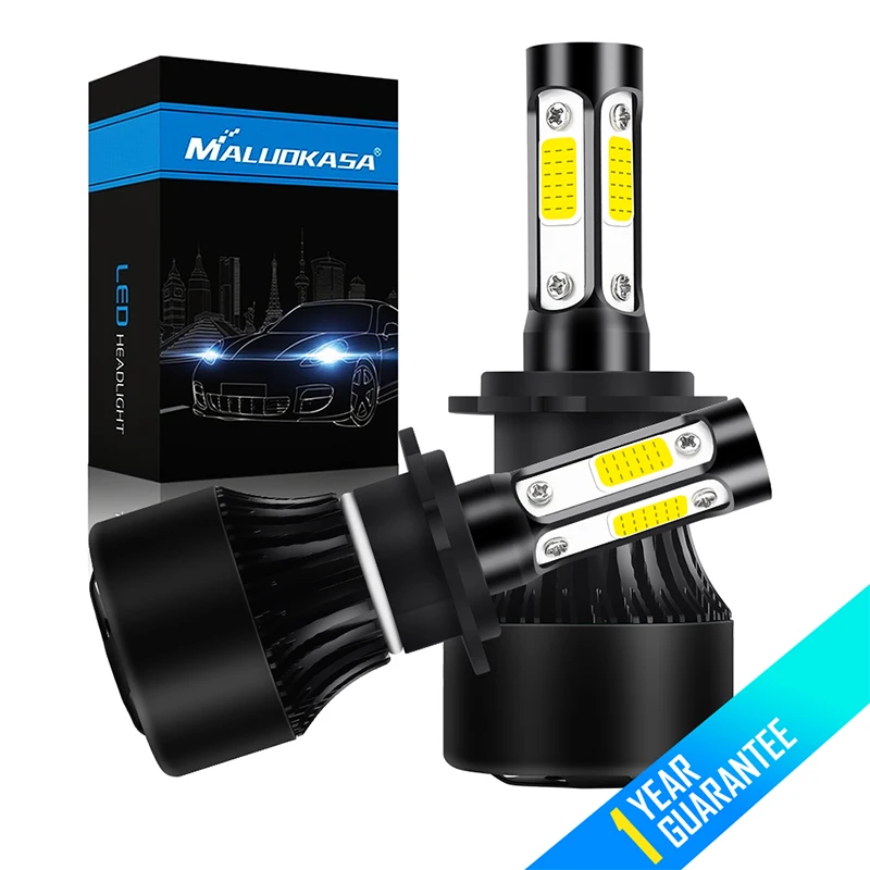 

2Pcs H4 Hi lo H7 Led Headlamp Fog Lights 4 Sides Lumens COB 100W/Pair 16000LM/Set H11 9005 9006 Car LED Headlight Bulbs 12V 24V