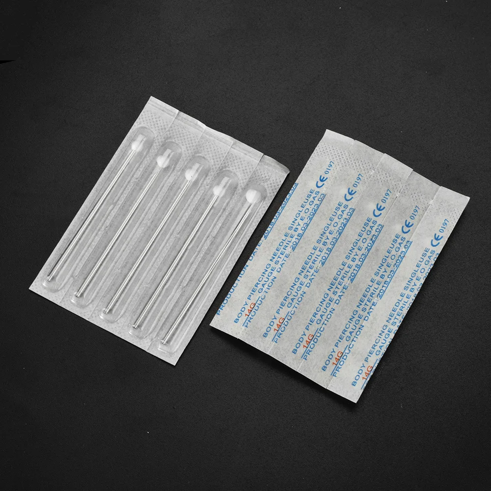 14G Piercing Needles Tattoo Accessory Disposable Sterile Body Piercing Needle For Navel Ear Nose Tattoo Supply