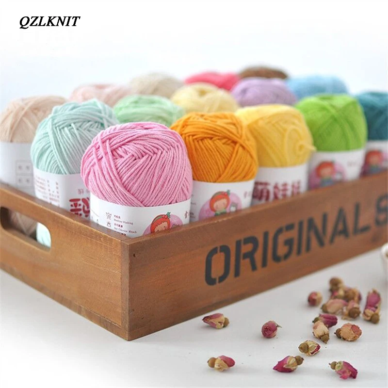 QZLKNIT 40g*10pcs Anti-pilling Combed Skin affinity 4 strands of Milk Cotton Yarn  DIY Crochet baby shoes Rag doll etc 5