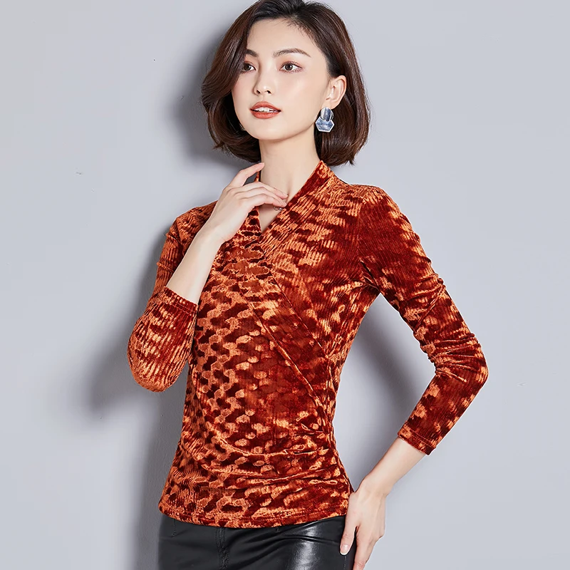 womens tops and blouses 2019 kimono Elegant Long Sleeve Solid V-Neck velvet Blouse Female Work Wear women Shirts Plus Size M-4XL womens tops and blouses 2019 kimono Elegant Long Sleeve Solid V-Neck velvet Blouse Female Work Wear women Shirts Plus Size M-4XL