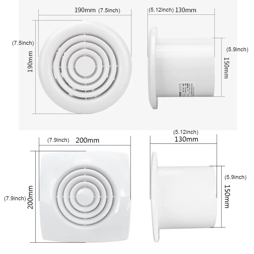 220V 5,5~ 7,9 дюймов тишина вентиляции сильный выхлоп вытяжной вентилятор для оконная стена ванная, туалет, кухня, установленный 100/150mm вентилятор