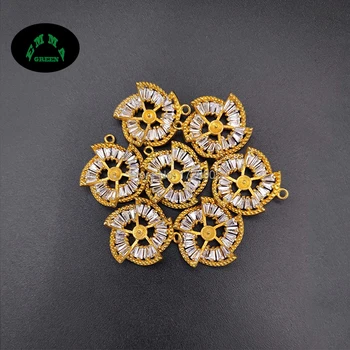 

Flower Charms Windmill Zircon Charms Pendants for Earrings 22*19mm 10pcs Dangle Flower Charms for Jewelry Making Accessories