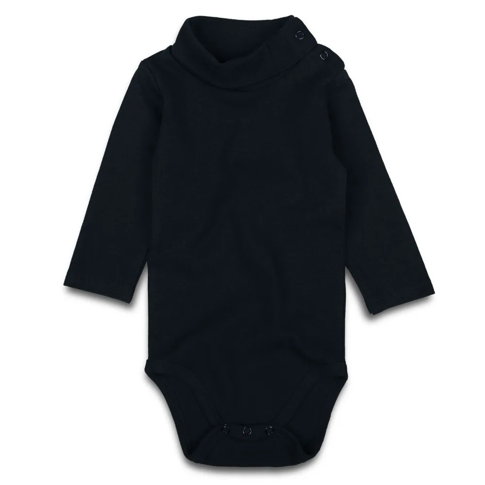 Baby Rompers Black Newborn Turtleneck Baby Boy Girl Clothes Cotton Long