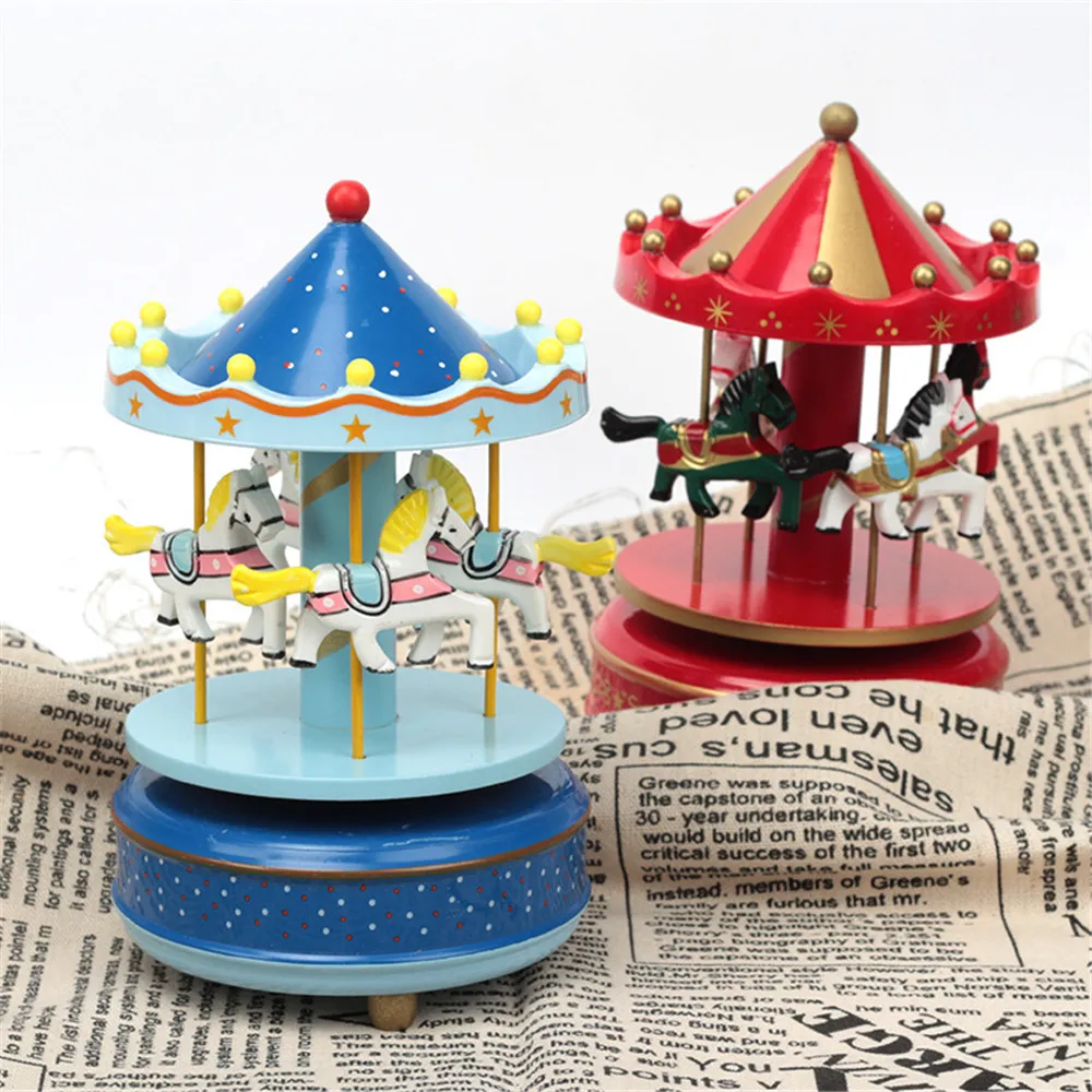 

Multi-color Cartoon Amusement Park Carousel Music Theme Castle In Sky Carousel Clockwork For Birthday Christmas Romantic Present