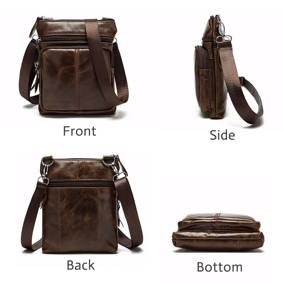 Men's Genuine Leather Crossbody Bags For Men Small Messenger Shoulder Bag Vintage Luxury Handbag Casual Satchel Bolsa