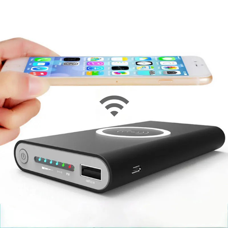 Qi Беспроводное зарядное устройство 10000mAh портативное USB зарядное устройство Беспроводная зарядная подставка для iPhone X 8 Plus samsung Note 8 S8 power Bank