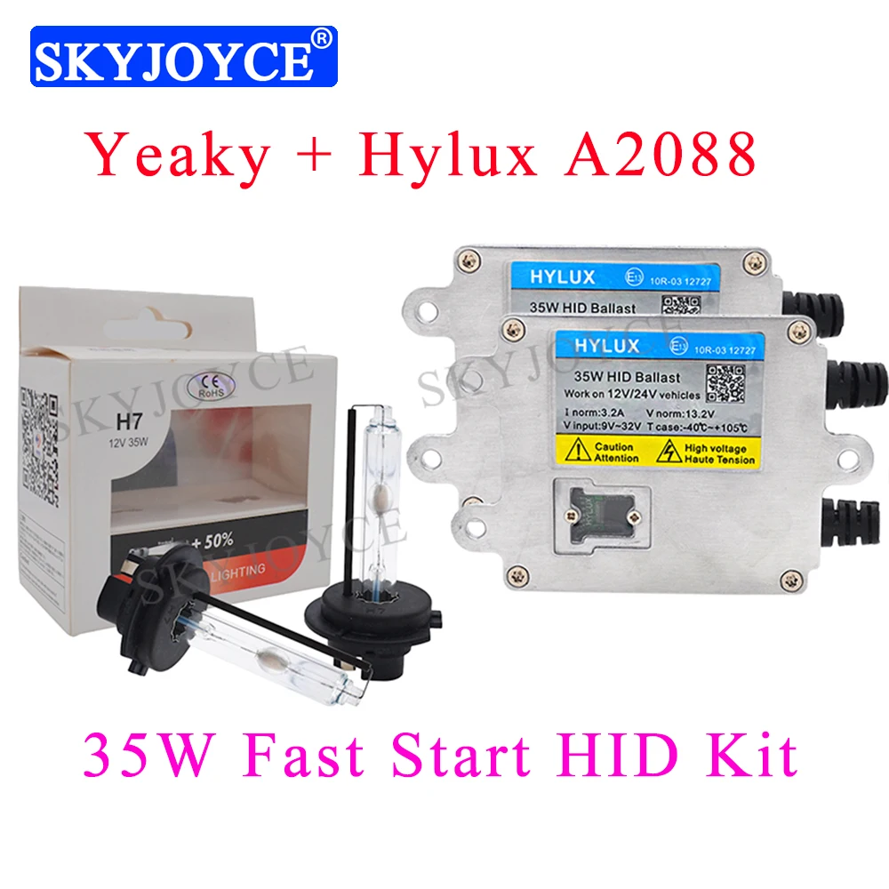 SKYJOYCE AC 35 Вт Быстрый старт хайлюкс A2088 xenon HID балласт 4500 K 5500 K 6500 K Yeaky HID H7 H11 HB3 D2H лампы 35 Вт HID Yeaky комплект фар