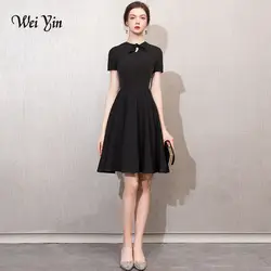 Weiyin Vestido de Festa Курто пикантные Короткие платье для выпускного вечера es 2018 черные дешевые настоящая фотография Вечеринка платье для