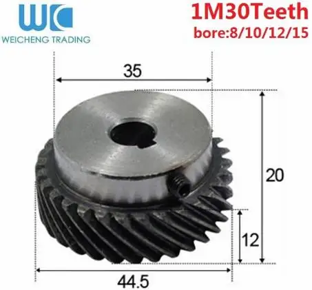 Винтовое зубчатое колесо 1,5 мод 50 зубьев внутреннее отверстие 15 мм шпоры и спиральные зубья маленькие 45# стальные зубчатые колеса