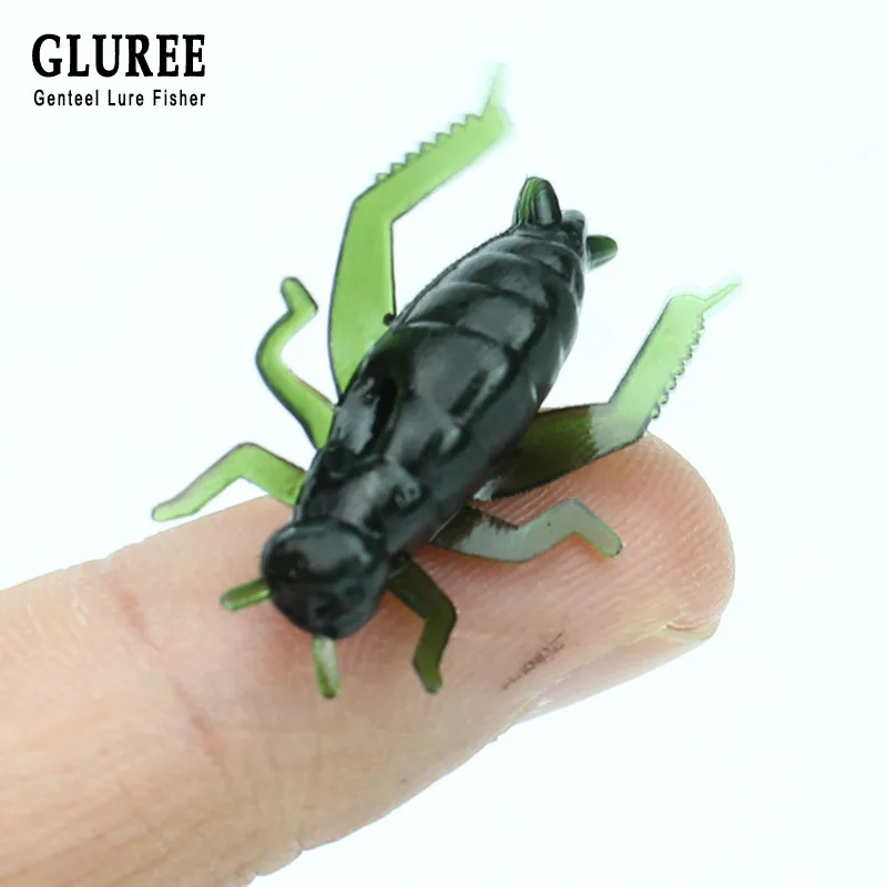 GLUREE 1 шт. Мягкая приманка для крикета 2 5 см искусственная ПВХ зеленая Реалистичная