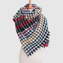Luxury Brand Cashmere Tartan Plaid Scarf Women Large Size Winter Shawl Blanket Fashion Pashmina Cachecol Scarves Wrap Stole