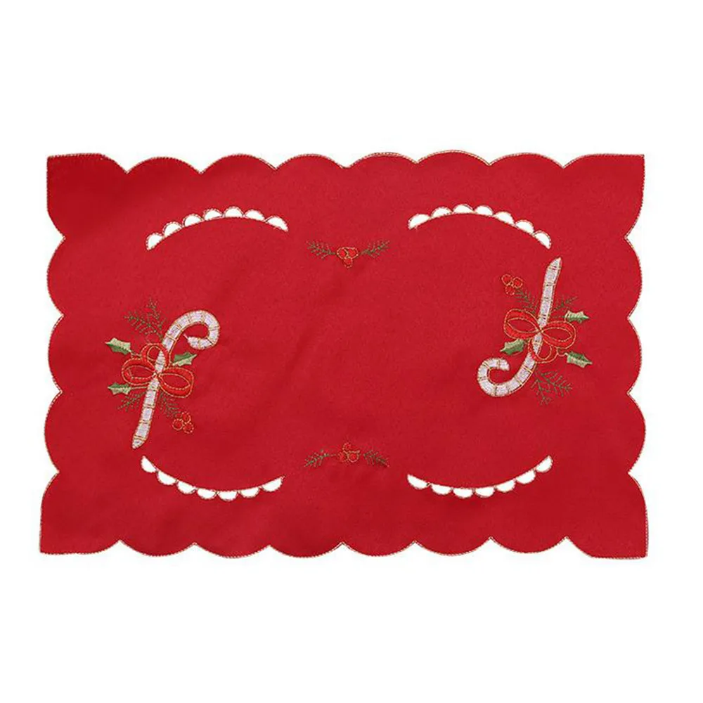 1 шт. Рождественский Настольный коврик чаша салфетка для вилки вышитая ткань Manteles индивидуальное украшение семейные вечерние Coaster - Цвет: A