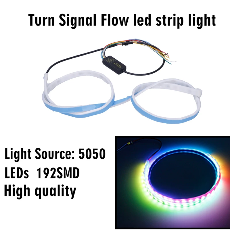 Trunk Strip light Tailgate luggage Car Rear Lamp Dynamic Streamer Floating RGB led strip with Amber Turn Signal Flow 12V | Автомобили и