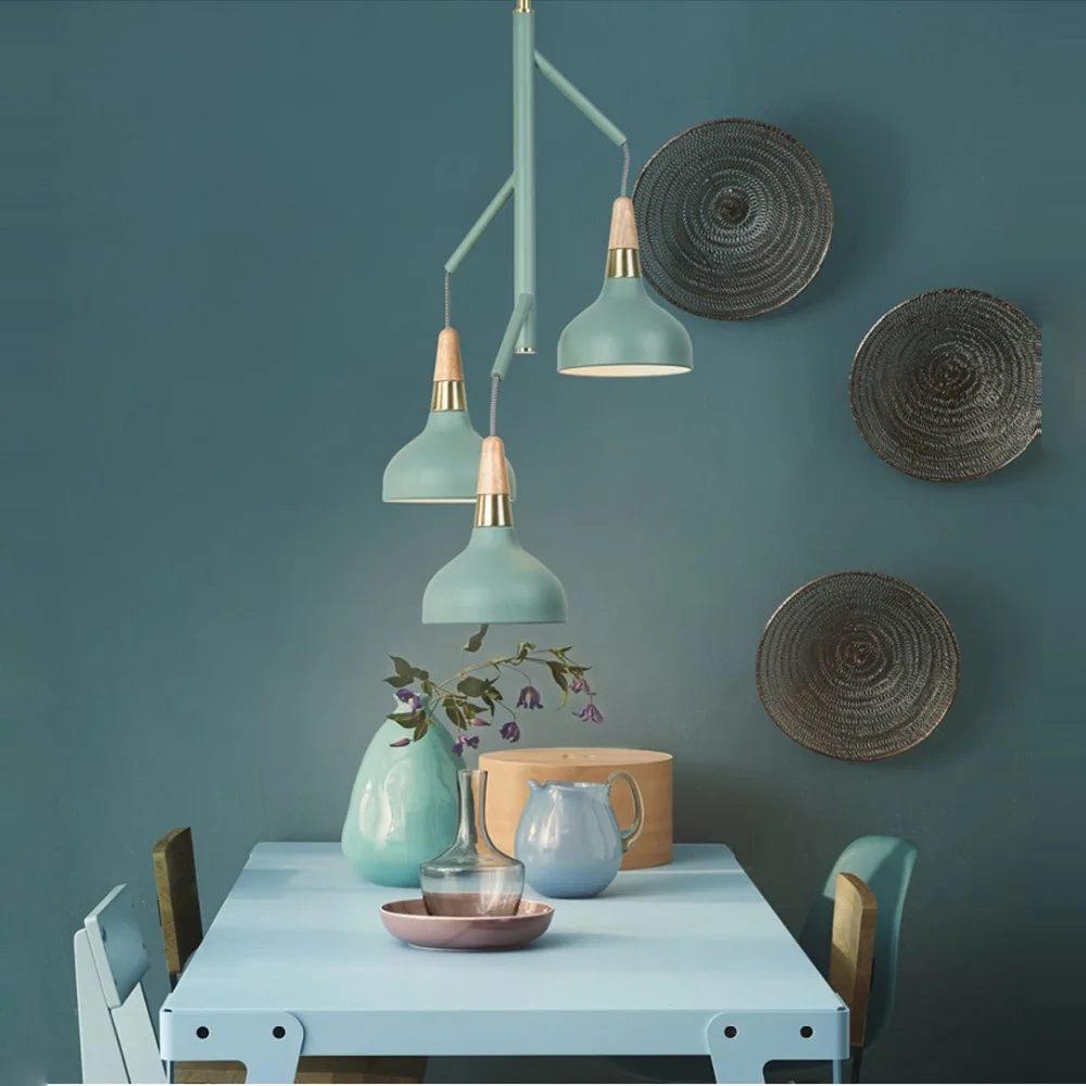 

led e27 Nordic Iron Wooden LED Lamp LED Light.Pendant Lights.Pendant Lamp.Pendant light For Dinning Room Foyer Bedroom