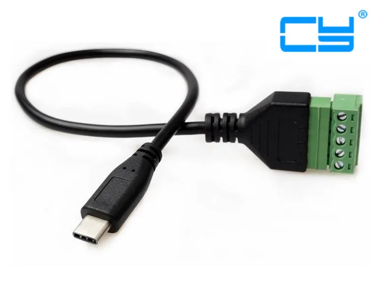 USB 2 0 тип c штекер на 5 Pin/Way Женский болт щит клеммы подключаемый Тип Кабель адаптер