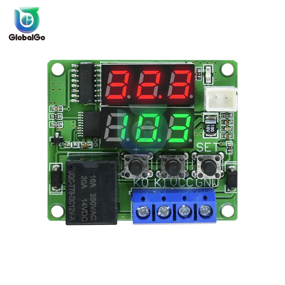 W1219 DC 12 В 5 в светодиодный двойной цифровой дисплей термостат контроль температуры Лер регулятор NTC датчик контроль релейного переключателя модуль