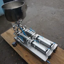 Машина для наполнения пищевых продуктов с двойным соплом паста большой бункер роторный клапан диапазон 100-1000 мл количественное оборудование для наполнения и посылка