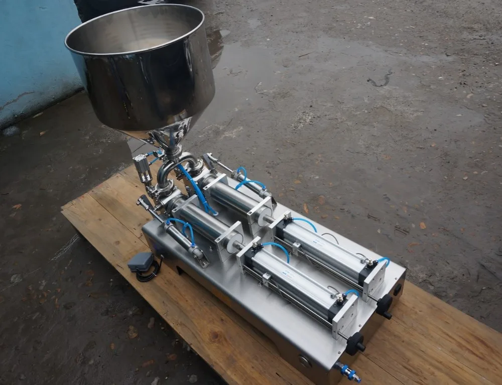 Food filling machine Double nozzle Paste large hopper Rotary Valve