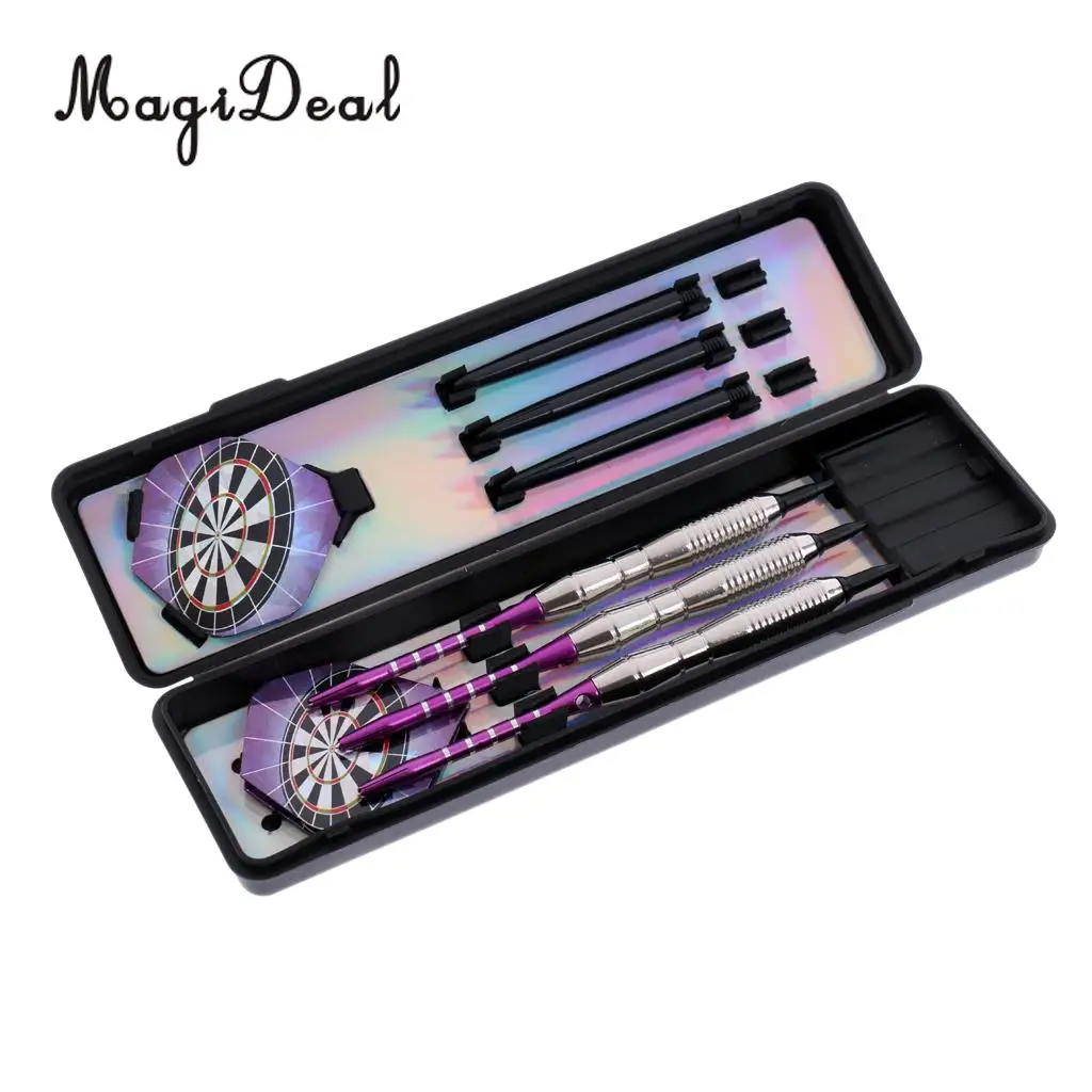 MagiDeal 3 Pieces Professional Soft Tip Darts Electronic Darts Iron Barrels, Aluminum Alloy and Nylon Shafts, PET Flights
