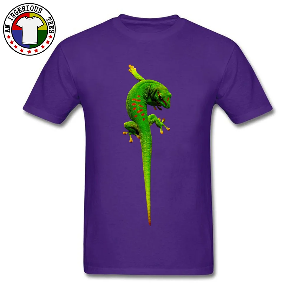 gecko O-Neck T-shirts Summer Fall T Shirt Short Sleeve 2018 Fashion Cotton Fabric Summer Tee Shirt 3D Printed Male gecko purple