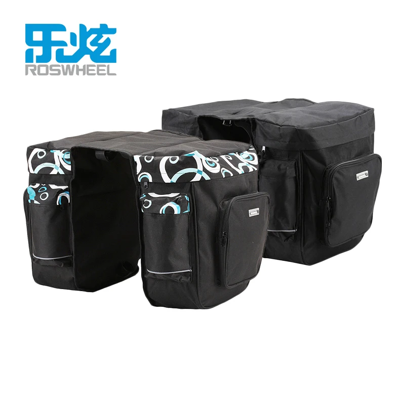 ROSWHEEL 30L Rear Rack Trunk Bike Luggage Back Seat Pannier Two Double font b Bags b