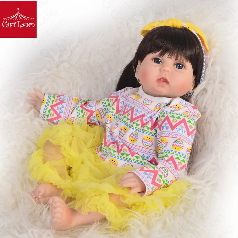 

Reborn Baby Doll Love Doll In Yellow Skirt Embroidery Baby Doll Little Princess Long Hair Fashion Doll Best Gifts For Kids Hot