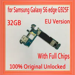 Оригинал открыл для Samsung Galaxy S6 edge G925F материнская плата + Полный Чипсы, ЕС Версия для Galaxy S6 G925F платы, Бесплатная доставка