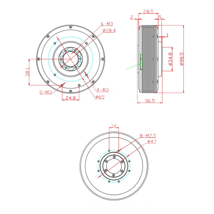 1 шт. HT100 DC бесщеточный Серводвигатель для DIY робота манипулятора Joint Drive 3 оси внутренний ротор w AS5048A/AS5600 энкодер