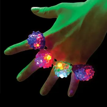 

18 Pack Led Rubber Rings For Party Favors Jelly Bubble Light Up Finger Toy Y922