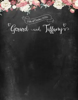 

custom flower leaves blackboard photo studio background High quality Computer print wedding backdrops