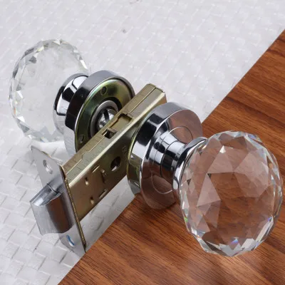 Прочная двухсторонняя кристальная ручка скрытые темные замки Кристальный Невидимый дверной замок/диаметр кристальной ручки: 60 мм - Цвет: Белый