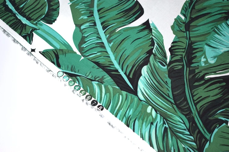 Ширина 140 см зеленый банановый лист реактивной печати и окрашивания Чистый хлопок ткань для платья рубашки telas tissus au метр tissu DIY
