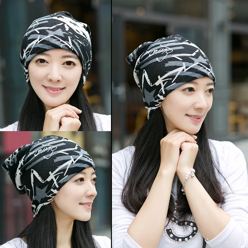 

Fashion Women Piles Cap Cover Headdress Warm Star Female Beanies Winter Knitted Hat Hip-hot Girls Women Beanies