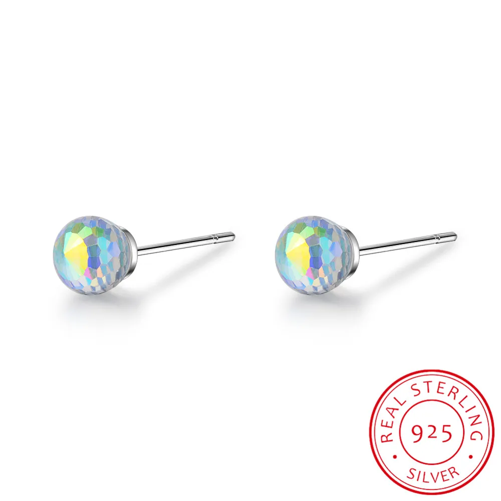 

LEKANI Crystals from Swarovski Classic 925 Sterling Silver Bijoux Colorful Bead Ball Minimalist Women Stud Earrings Brincos