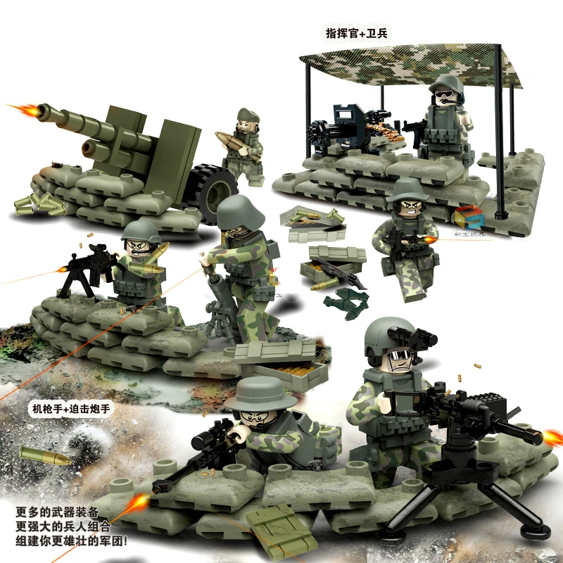 

1set Doll Weapons + Props Assembled Blocks Training of Hands-on Ability A Variety of Scenes Compatible Soldier World Toy Bricks