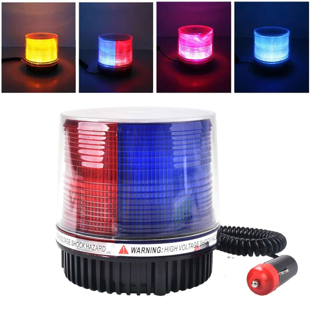 DC 12V/24V Car LED Warning Police Lights Car Flashing Highlights Round