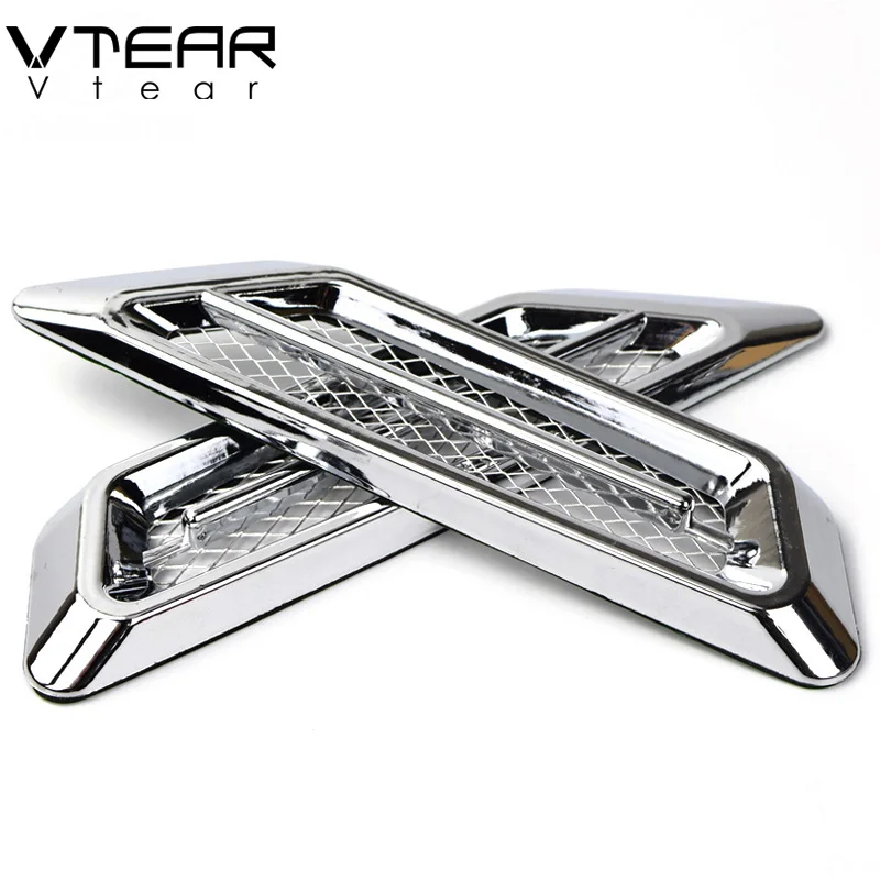

Vtear Car body wind net sticker simulation outlet Air Flow Vent Net wind mesh decoration chrome car-styling accessory for C-HR