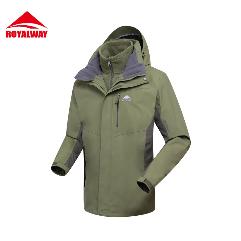 

ROYALWAY Men Outdoor Climbing Jackets Two-piece Coat Winter Waterproof Breathable Hunting Hiking Down Jacket#RFOM4184G