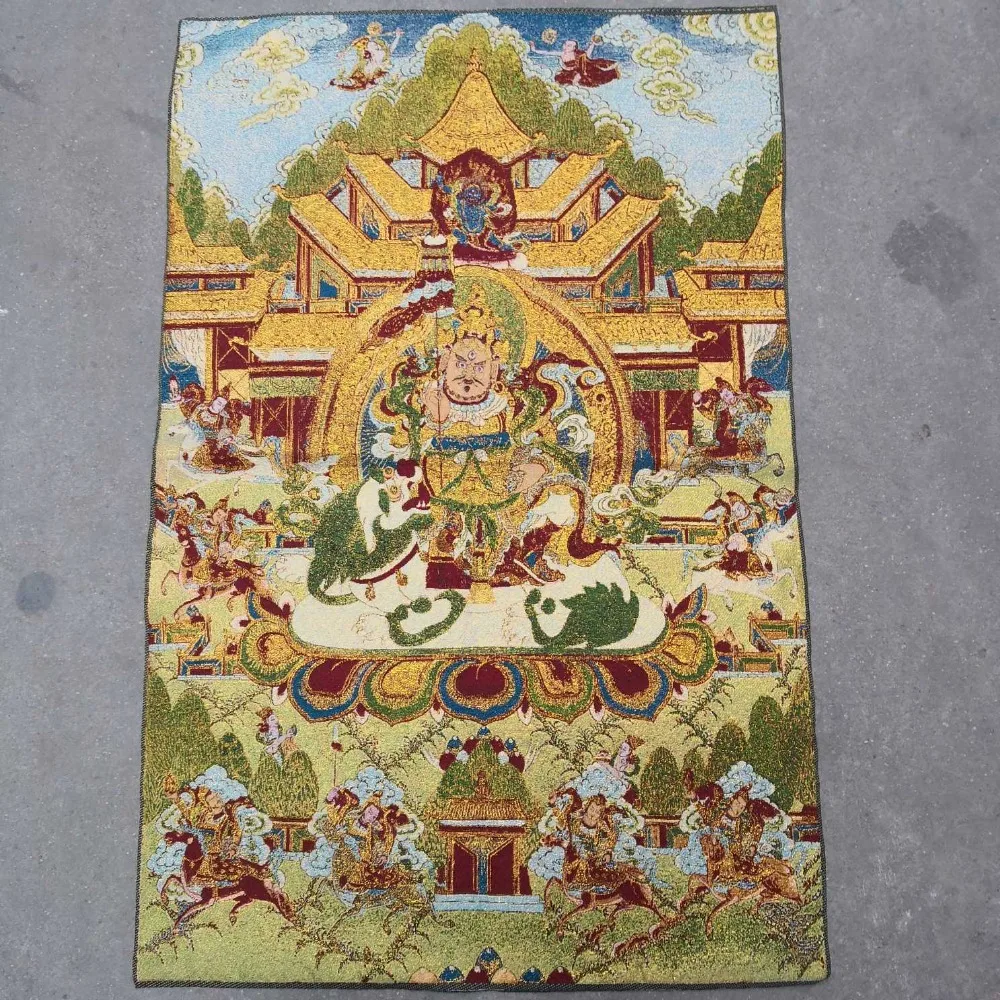 

Nepal Tibet Thangka Silk Hanging painting Pictures of the God of wealth