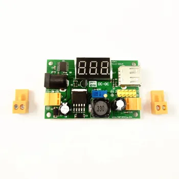 

1pcs New LM2596 DC 4.5~40 to 1.25-37V Adjustable Step-Down Power Module + LED Voltmeter + USB port +2.54mm needle BTE13-001