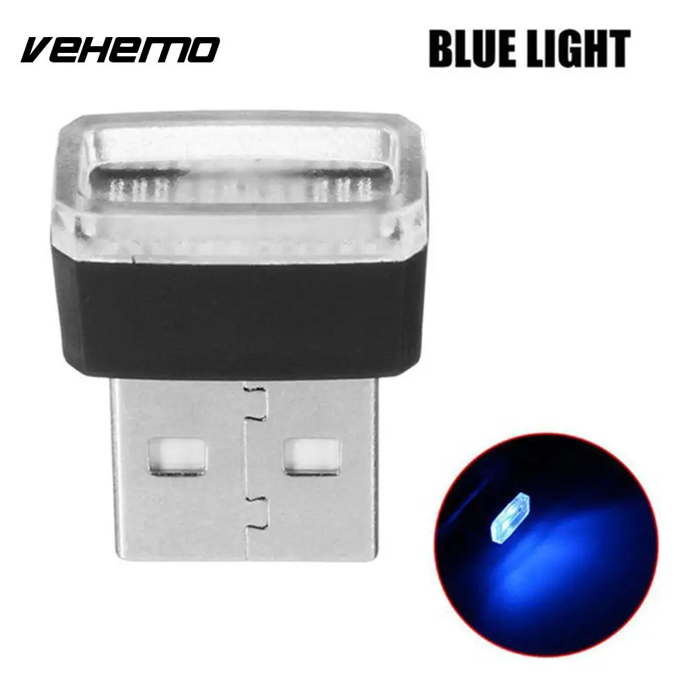 Vehemo Волшебные светодиодные фонарики атмосферный Свет Usb светодиодный свет автомобильное освещение беспроводной мини банк питания - Испускаемый цвет: blue